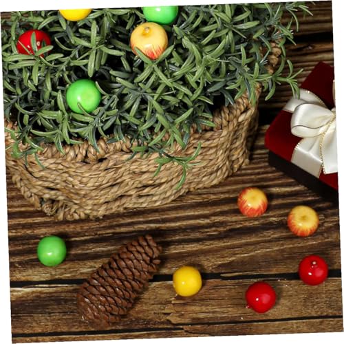 60pcs Mini Artificial Apples Lifelike Fake Fruits Plastic Simulation Decor for Kitchen Party Table Photography Props