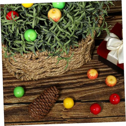60pcs Mini Artificial Apples Lifelike Fake Fruits Plastic Simulation Decor for Kitchen Party Table Photography Props