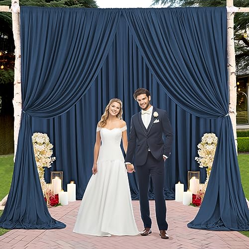 10x10 Navy Blue Backdrop Curtain for Wedding Birthday, Wrinkle-Free Polyester Fabric Navy Blue Backdrop Drapes for Baby Shower Parties Photo Photography Decoration 5ft x 10ft,2 Panels - color: Navy Blue, size: 5ft x 10ft x 2 panels