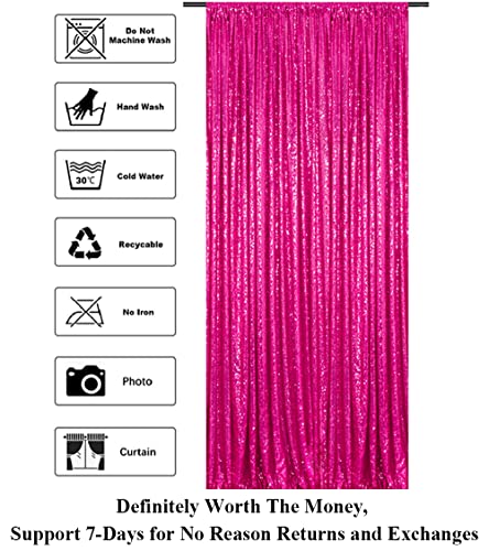 Partisout Sequin Backdrop Curtain 4ftx7ft Sequence Backdrops Party Glitter Background Sparkle Wedding Photo Shimmer Curtains (Hot Pink) - color: Hot Pink, size: 4ftx7ft