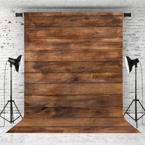7x5ft Wood Backdrop Natural Wooden Board Photography Background Polyester Fabric Birthday Party Baby Shower Cake Table Decoration Banner Backdrops Photo Booth Prop - size: 7x5FT