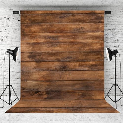 7x5ft Wood Backdrop Natural Wooden Board Photography Background Polyester Fabric Birthday Party Baby Shower Cake Table Decoration Banner Backdrops Photo Booth Prop - size: 7x5FT
