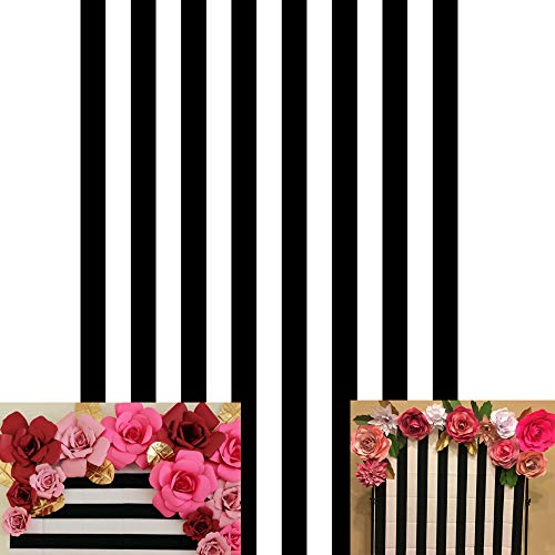 AOFOTO 5x7ft Black and White Striped Pattern Photography Backdrop Streak Textured Background Birthday Party Decoration Photo Studio Props Baby Shower Banner Adult Elder Girl Boy Wallpaper - size: 5x7ft