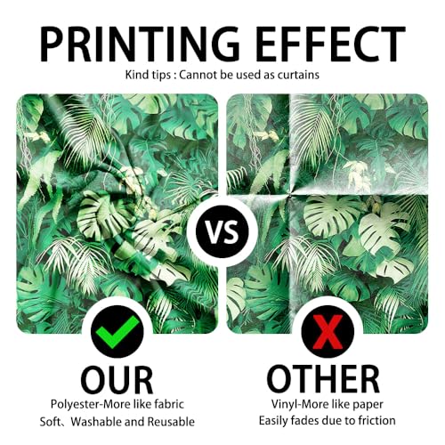 6x4FT Green Tropical Palm Leaves Photo Backdrop Jungle Plants Hawaiian Luau Party Birthday Baby Shower Photography Background Banner Photographic Studio Decorations Supplies - size: 6x4FT