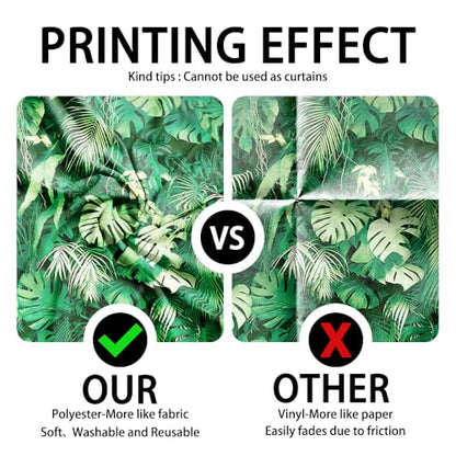 6x4FT Green Tropical Palm Leaves Photo Backdrop Jungle Plants Hawaiian Luau Party Birthday Baby Shower Photography Background Banner Photographic Studio Decorations Supplies - size: 6x4FT