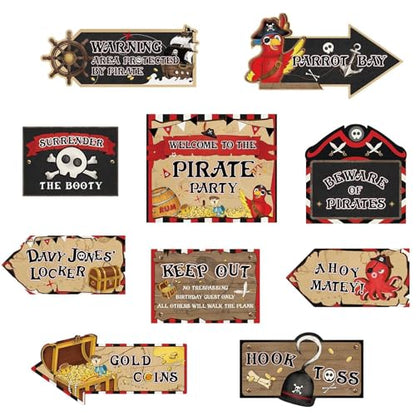 WERNNSAl Pirate Party Decorations - 10PCS Pirate Birthday Party Decorations for Adventure Birthday Party Supplies Funny Parrot Pirate Decor for Home Garden Yard Wall Decor - style: Pirate 002
