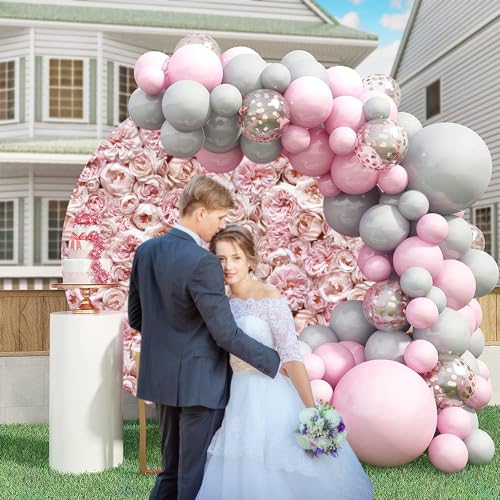 7.2x7.2ft Pink Floral Wedding Party Round Backdrop Cover - Circle Backdrop Cover for Miss to Mrs Photography Background Decor Studio Props - color: Pink03, size: 7.2x7.2ft-Diameter
