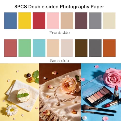 8PCS 16Patterns Product Photography Backdrops: Flat Lay Seamless 34x23in Macaron Paper Props - Tabletop Photo Backdrop Shoot for Jewelry Cosmetics Food - color: Morandi color-8pcs