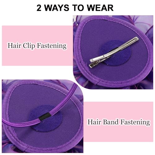Fascinators Hats with Gloves Set for Women 20s 50s Cocktail Tea Party Wedding Costume Headwear - color: 03-purple
