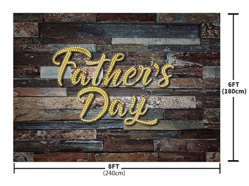 MEHOFOND 8x6ft Father's Day Backdrop Fathers Day Party Decoration Rustic Wood Happy Father's Day Photography Background Banner Studio Photo Props - size: 8x6ft