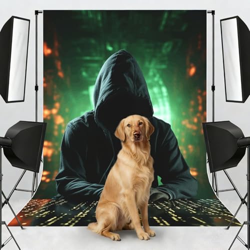 Hacker Attack Backdrop Background for Photography 5x7ft Photobooth Professional Photo Backdrop Curtains Video Photography Studio Photo Backgrounds Banner Booth Background Screen Parties - color: Hacker Attack