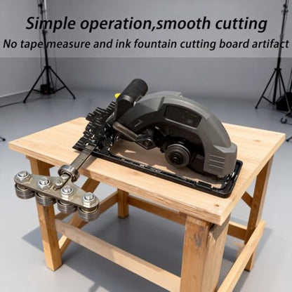 Adjustable Stainless Steel Positioning Calipers & Cutting Guide for Circular Saws and Hand Saws - Precision Wood Cutting & Measurements (Silvery White)