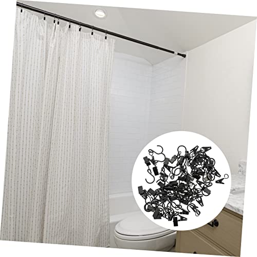 VALICLUD 50pcs S-Hook Curtain Clip Set Heavy Duty Metal Curtain Fixing Clamps Black Background Clips for Home Decor and Photography