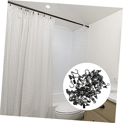 VALICLUD 50pcs S-Hook Curtain Clip Set Heavy Duty Metal Curtain Fixing Clamps Black Background Clips for Home Decor and Photography