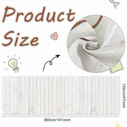 Classroom Fabric Bulletin Board 47x141inch White Wood Texture Back to School Classroom Backdrop Decorations for Wall Door Background, DIY Craft, Bulletin Boards, Pillow, Curtain, Reusable, Easy to Cut - style: White Wood Grain