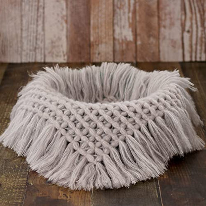 Coberllus Newborn Baby Photography Props Blanket Handmade Knitted Twist Wrap Posing Aid Backdrops for Boy Girls Photography Shoot - color: Lightgrey