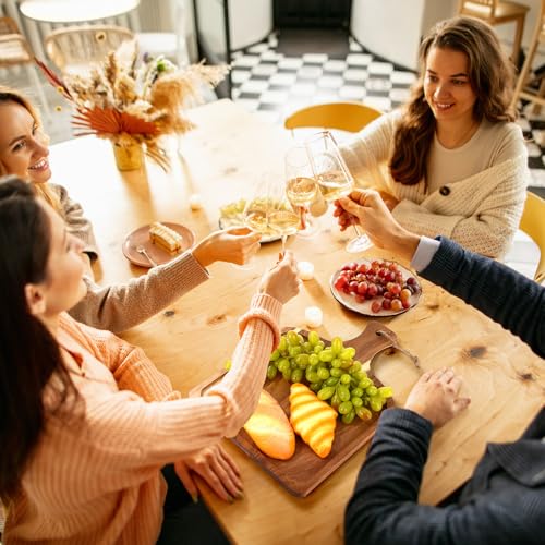 Tanlade 16 Pcs Acacia Wood Cutting Board with Handle Chopping Boards Decorative Charcuterie Platter Pizza Bread Cheese Fruit Serving Tray for Kitchen Counter Table Christmas Decorate (15.8 x 12 Inch) - size: 15.8 x 12 Inch