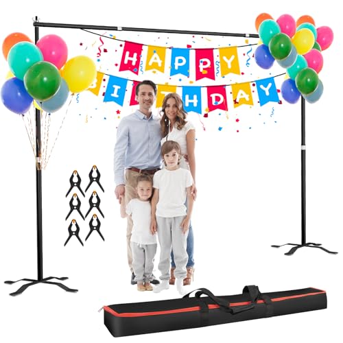 10x8.5ft(WxH) Upgraded Heavy Duty Backdrop Stand, Pipe and Drape Stand Kit with Cross Base, Photo Background Stand for Parties, Wedding, Photography-Quick Installation