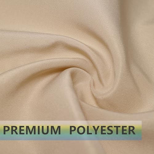 PLOYMONO Beige Heavy Duty Polyester Napkins - 17 x 17 Inch Solid Washable Cloth Dinner Napkins - Set of 8 Napkins with Hemmed Edges - Great for Weddings, Parties, Banquets Dinner & More - color: Beige