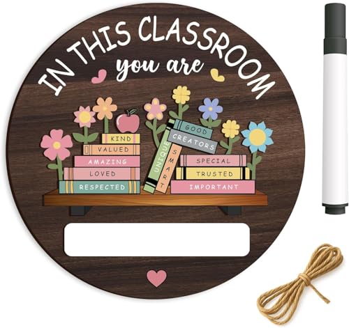 Personalized Teacher Door Sign with Writable Name – Custom Boho Classroom Decor, Back to School Welcome Sign for Kindergarten, Preschool, Middle School, Teacher Gift with Desk Stand & Marker - color: Writable Teacher Door Sign