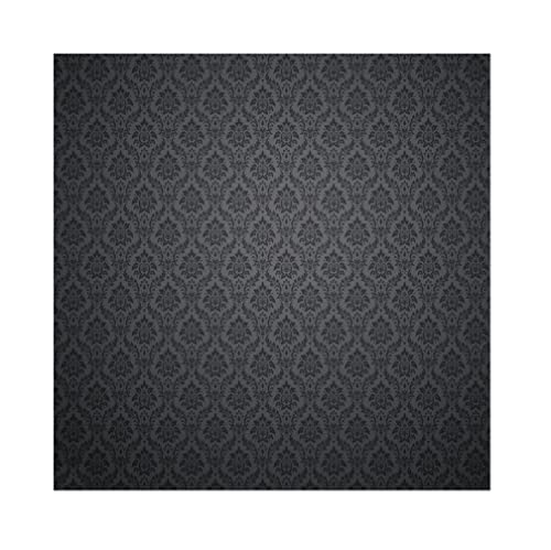 YongFoto 5x5ft Gray and Black Damask Floral Texture Pattern Backdrop Vintage Classic Flower Design Interior Room Retro Dark Wall Photography Background Girl Kids Adult Portrait Photo Props Polyester - size: 5x5ftpolyester
