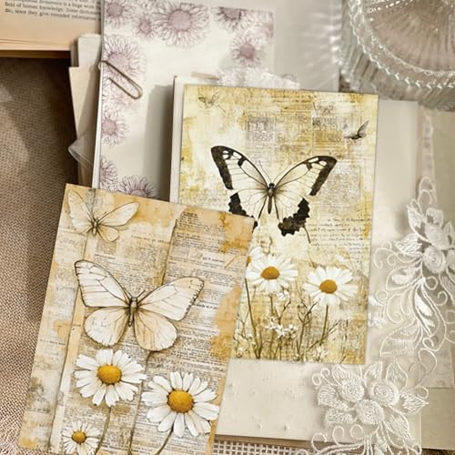 PRSTINCOL Scrapbook Paper,16 Sheets 4.1x5.8 Inch Yellow Butterfly Style Scrapbook Paper,Single-Sided Vibrant Origami Decoupage Papers for Diy Crafts, Card Making, Art Journaling - color: Yellow_Butterfly