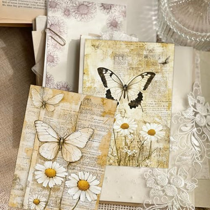PRSTINCOL Scrapbook Paper,16 Sheets 4.1x5.8 Inch Yellow Butterfly Style Scrapbook Paper,Single-Sided Vibrant Origami Decoupage Papers for Diy Crafts, Card Making, Art Journaling - color: Yellow_Butterfly