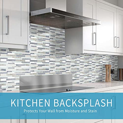 Vamos Tile 10- Sheet Peel and Stick Backsplash Tiles, 12"x12" Light Color Stick on Wall Tiles, Self Adhesive Tile Sticker for Kitchen Backsplash and Bathroom Marble Design