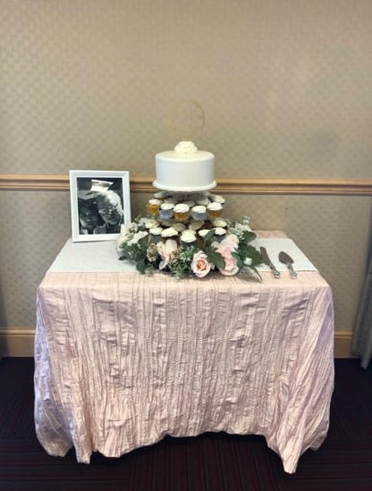 YOUR CHAIR COVERS - 90 x 132 inch Rectangular Crinkle Taffeta Tablecloth - Blush, Rectangle Table Linens for 6 ft Rectangular Tables, Wedding Crushed Table Cloth - color: Blush, size: 132" x 90" (Rectangular)