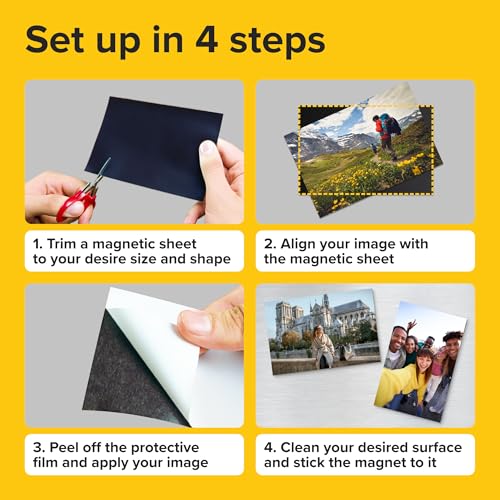 Strong Self-Stick Adhesive Magnetic Sheets 5 Pcs (4x6/10x15cm) & 5 Pcs (8"x10"/20x25cm) – Magnet Stickers, Labels, Science Education Magnets, Teacher Must Have, Office - size: 4x6" & 8x10" 16 mils