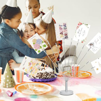 Silver Photo Tree Holder with Metal Base,12 Clips Flexible & Durable Branches Money Trees Gift Card Holder with Clips,Picture Trees to Hold Photos for Christmas Wedding Greeting Birthday Party Gift - color: Silver