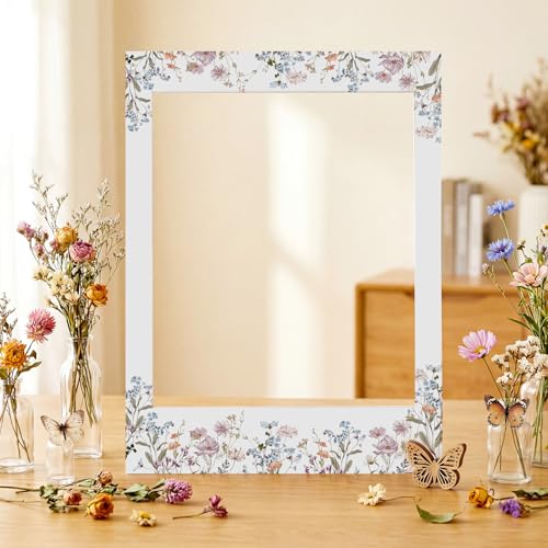 Bucherry 32 x 24 Inches Wedding Photo Booth Props Picture Frame DIY PVC Cutouts Photo Booth Prop Selfie for Bridal Shower Birthday Baby Shower Graduation Party Supplies Favor - style: Elegant Style