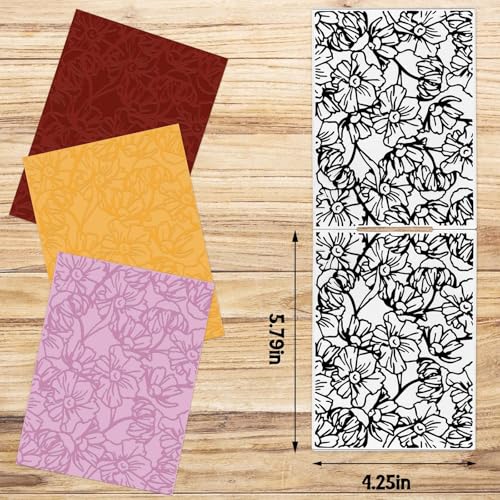 ALIBBON Spring Flower Background Plastic Embossing Folders for Card Making, Floral Background Embossing Folders for DIY Scrapbooking, Flowers Folders for Paper Craft Photo Album Decorations - color: Flowers