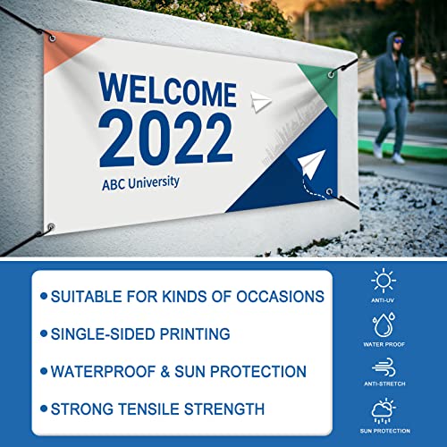 Custom Vinyl Banners and Signs Customize for Outdoor Indoor, Customize Photo Logo Text Banner Decoration Backdrop for Business Party Birthday Graduation Wedding Event (2'x4')