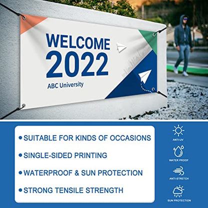 Custom Vinyl Banners and Signs Customize for Outdoor Indoor, Customize Photo Logo Text Banner Decoration Backdrop for Business Party Birthday Graduation Wedding Event (2'x4')