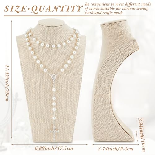 Kigley 9 Pcs Linen Necklace Display Bust Jewelry Holder Necklace Retail Mannequin Display Stand for Jewelry Selling Vendors Shows (11.4 x 6.9 Inch) - size: 11.4 x 6.9 Inch