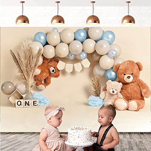 Bear Newbown 1st Birthday Cake Breakup Balloon Baby Backdrop Decoration Photo Studio Photocall 1st Birthday Party Banner Cake Smash Photo Prop,5x3ft - size: 5x3ft