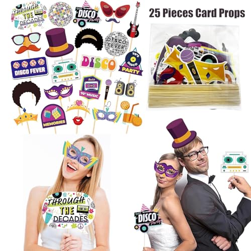 50 Pcs Rock Party Photo Booth Props Set for Adults, Funny Rock Star Party Sunglasses, Hats, Wigs, Inflatable, Photo Booth Props Kits for Graduation, Wedding, Birthday, Bachelorette and All Occasions