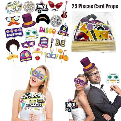 50 Pcs Rock Party Photo Booth Props Set for Adults, Funny Rock Star Party Sunglasses, Hats, Wigs, Inflatable, Photo Booth Props Kits for Graduation, Wedding, Birthday, Bachelorette and All Occasions
