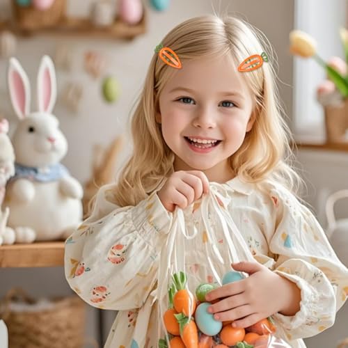 10Pcs Easter Hair Clips Carrot Hair Barrettes Metal Carrot Shaped Hair Pins Cute Hair Accessories for Women Girls Easter Party Supplies