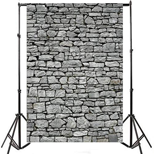 Yeele 6x8ft Gray Brick Wall Backdrop Vintage Grunge Photography Background Nostalgia Irregular Stone Texture Ancient Grey Uneven Cracked Rock Boy Kid Adult Artistic Portrait Photo Shoot Studio Props