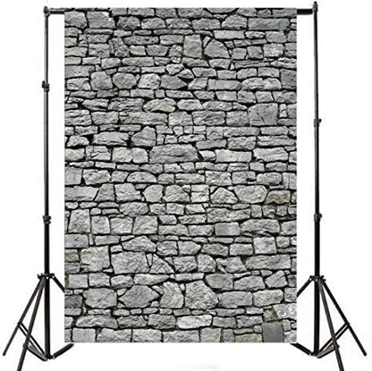 Yeele 6x8ft Gray Brick Wall Backdrop Vintage Grunge Photography Background Nostalgia Irregular Stone Texture Ancient Grey Uneven Cracked Rock Boy Kid Adult Artistic Portrait Photo Shoot Studio Props
