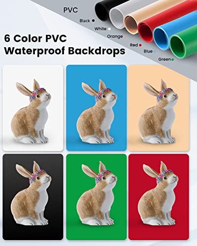 24"x24" Photo Studio Light Box for Photography, Foldable Bi-Color Dimmable Shooting Tent Kit with 240 LED Lights, 3000-6500K Lighting Booth, 6 Color Backdrops - color: Black-24inch Studio Box