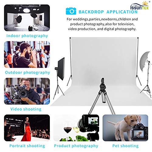 ISSUNTEX 10X10 ft/3X3 Meters Background Photo Backdrop, Photo Studio, Collapsible High Density Screen for Video Photography and Television-White - color: White, size: 10X10 ft