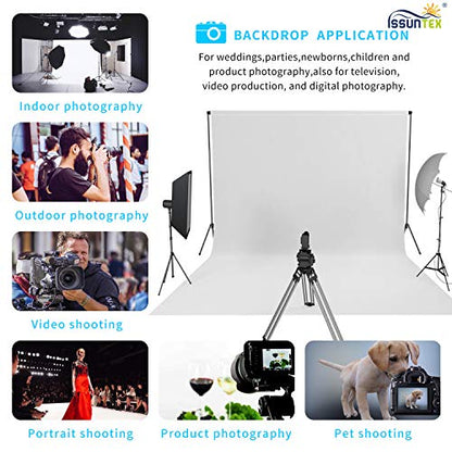 ISSUNTEX 10X10 ft/3X3 Meters Background Photo Backdrop, Photo Studio, Collapsible High Density Screen for Video Photography and Television-White - color: White, size: 10X10 ft