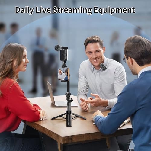 yAyusi Vlogging Kit for iPhone/Android，31" Selfie Stick Tripod with Light, Microphone, Remote Control ＆ Storage Boxes, YouTube Starter Kit for Interviews, Vlogs, TikTok, YouTube Video Recording