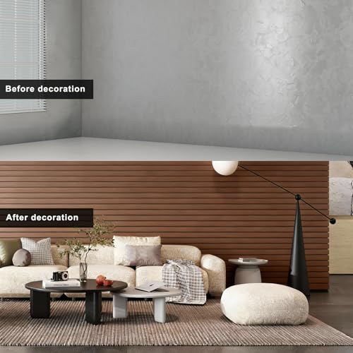 3D Wall Panels Peel and Stick – 15.74"x118" PVC Faux Wood Grain Texture, Self Adhesive Waterproof Wall Covering, DIY Accent Wall, Sofa Background Backsplash & Modern Home Decor, Covers 12.9 sq.ft