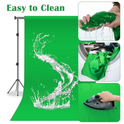 Green Screen Backdrop 10x20 Ft Photography Greenscreen Non-Reflective Fabric Sheet Wrinkle Resistance Photo Background Backdrops for Photoshoot Studio Shooting Props