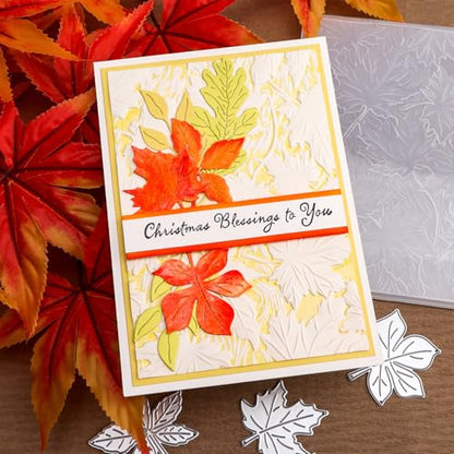 Briartw 3D Embossing Folder for Card Making Adding Textured Detail to Paper Crafting 6.3x4.5inch Clear Texture Plate Perfect for Heavyweight Cardstock (≥250gsm/92lb),Maple Leaf Texture Template - color: Maple Leaf