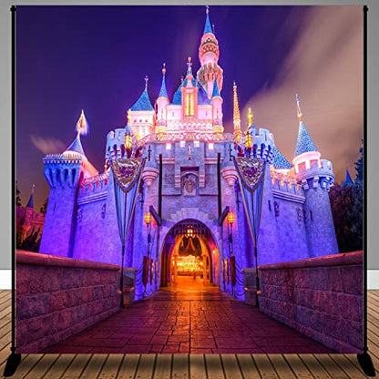6x6Ft Fantasy Castle Night Scene Backdrop for Children Birthday Party Photo Video Studio Props LSME1596 - size: 6x6Ft